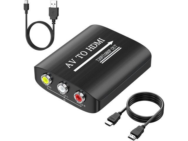 GINGIN RCA to HDMI,AV to HDMI Converter,Composite to HDMI Converter Compatible with WII,PS One,PS2,PS3,STB,Xbox,VHS,VCR,Blue-Ray DVD,with 3.3ft...