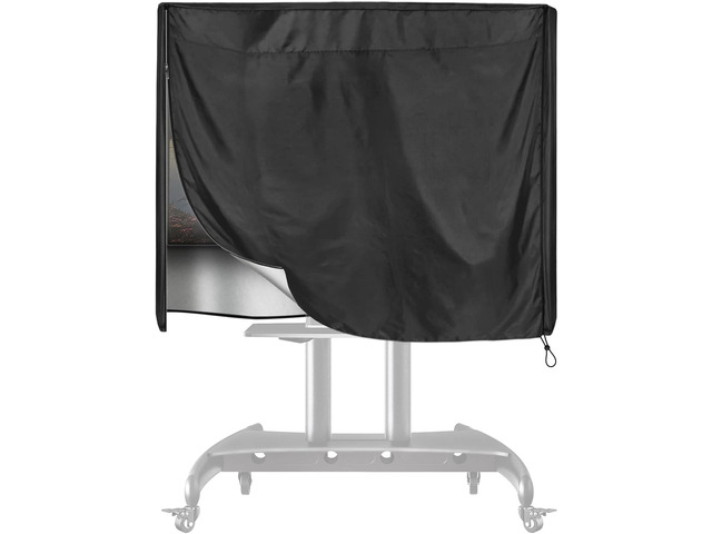 Mobile Outdoor TV Stand Cover for 60-72 Inches Mobile TV Cart Black Waterproof Moisture-proof Dust-proof TV Screen Protection Cover