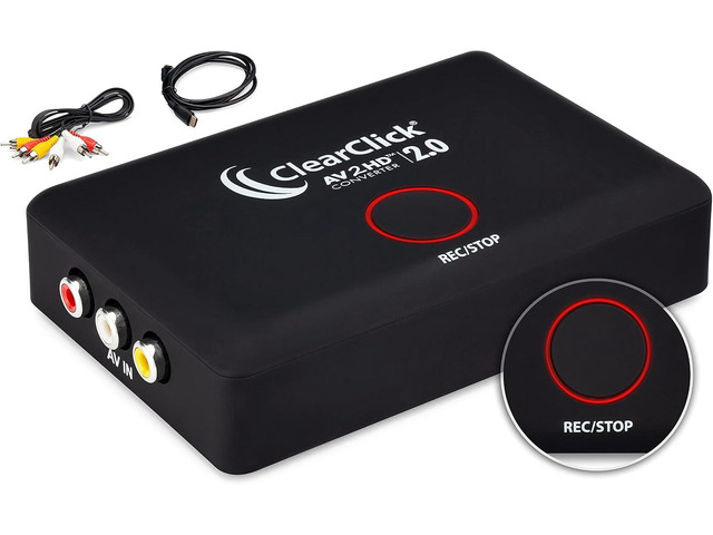 ClearClick AV to HD Converter & Recorder 2.0 (Second Generation) - AV RCA to HDMI Adapter to Convert & Record Video - for VCR, VHS, DVD, Camcorder,...
