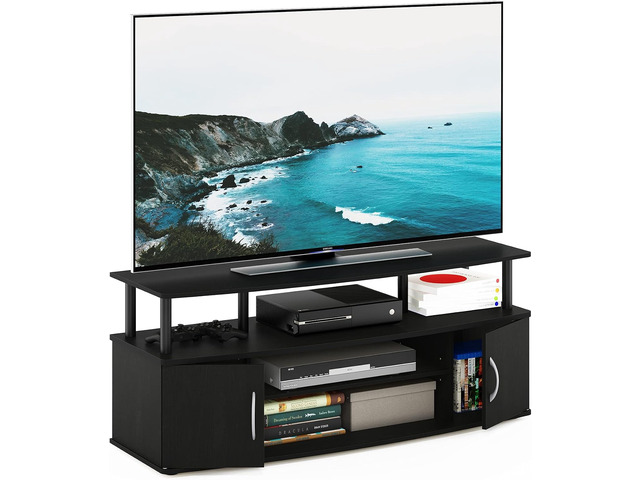 Furinno JAYA Large Entertainment Stand for TV Up to 55 Inch, Blackwood