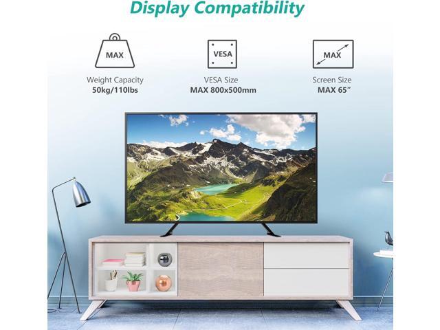 WALI Universal TV Stand 55 inch TV, TV Stand Mount for 22-65 Inch LCD Flat Screen TVs, Table Top TV Stands Holds up to 110lbs Mounting Holes up to...