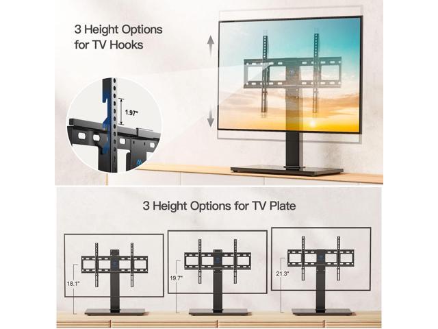 PERLESMITH Universal Swivel TV Stand Base, Table Top TV Stand for 37 to 65,70,75 inch LCD LED TVs, Height Adjustable TV Mount Stand with Tempered...