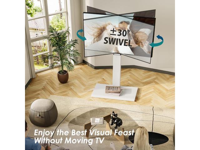 FITUEYES Iron Base Floor TV Stand with 60 Degree Swivel Universal Stand for 32-65 inch TVs up to 88lbs with Height Adjustable Mount and Wire...