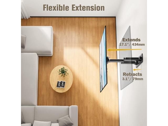 Mounting Dream TV Wall Mount Swivel and Tilt for Most 26-55 Inch TV, TV Mount Perfect Center Design, Full Motion TV Mount Bracket with...