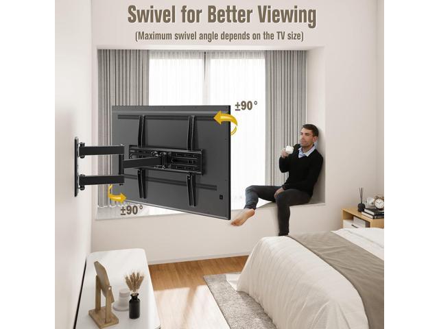 Mounting Dream TV Wall Mount Swivel and Tilt for Most 26-55 Inch TV, TV Mount Perfect Center Design, Full Motion TV Mount Bracket with...