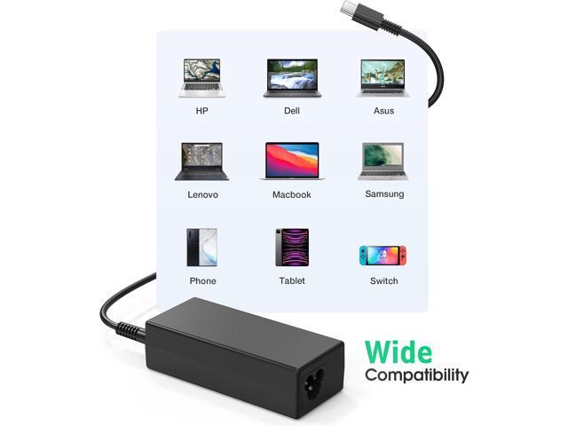 USB C Laptop Charger, 65W Chromebook Charger Compatible with HP Lenovo Dell Asus Acer Samsung Google Chromebook Fast Charger Type C