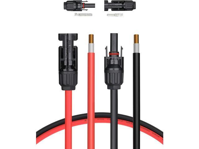 BougeRV 20 Feet 10AWG Solar Extension Cable with Female and Male Connector with Extra Pair of Connectors Solar Panel Adaptor Kit Tool (20FT Red +.