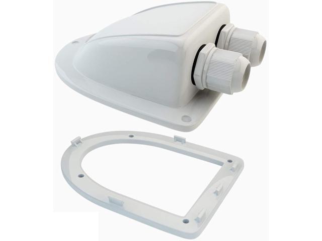 Haoguo ABS Solar Double Cable Entry Gland for All Cable Types 2mm² to 6mm² for Solar Project on RV Camper Van Travel Trailer Boat Cabin-White
