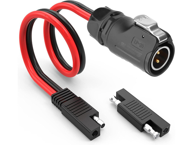 EXTRACTME 10AWG 2 Pin Power Industrial Circular Connector to SAE Adapter Cable, Furion Solar Plug to SAE Connector, Fit for Furrion, Solar Panel...