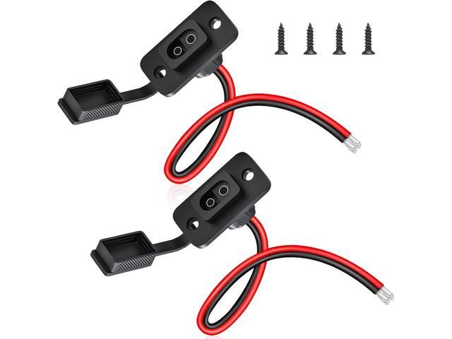 SAE Connector, ELECTOP Rectangular SAE Power Socket Sidewall Port, Weatherproof SAE Quick Connect Solar Panel Flush Mount Plug Outlet, 12AWG SAE.