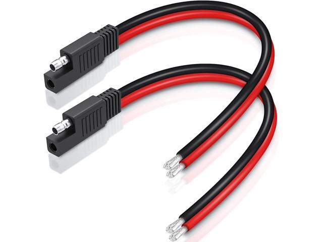 ELECTOP 10AWG SAE Connector Extension Cable, Quick Disconnect Plug - Automotive & Solar Panel Cable Wire (2 Pack)