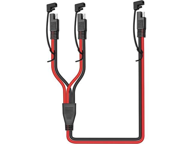 10AWG SAE DC Power Automotive Connector Cable Y Splitter 1 to 2 SAE Extension Cable, Fit for Suitable for Solar Battery Connection and Transfer -40cm