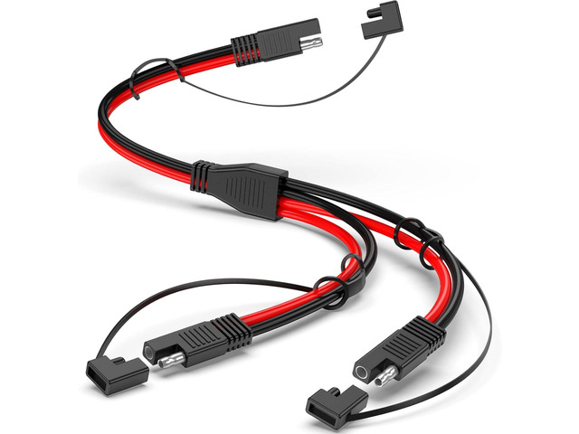 ELECTOP 10AWG SAE Y Splitter Cable SAE Quick Disconnect Connector, 1 to 2 SAE to SAE Extension Cable 2-Way Wire Splitter, SAE DC Power Automotive...