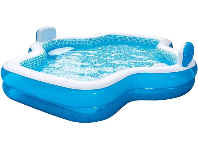 Members Mark Elegant Family Pool 10 Feet Long 2 Inflatable Seats with Backrests. New Version