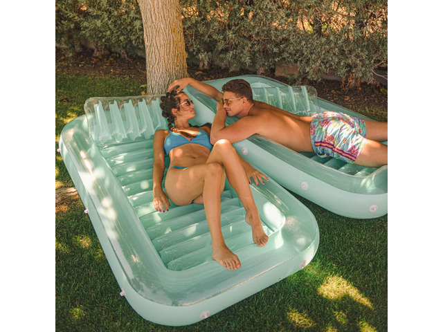 Float Joy Tanning Pool Floats Adult Inflatable Tanning Bed for Backyard Lake Floats Tanning Pool Lounger Sunbathing Pool