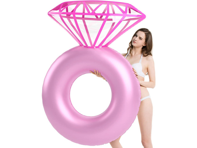 Jasonwell Inflatable Diamond Ring Pool Float - Engagement Ring Bachelorette Party Float Stagette Decorations Swimming Tube Floaty Outdoor Water...
