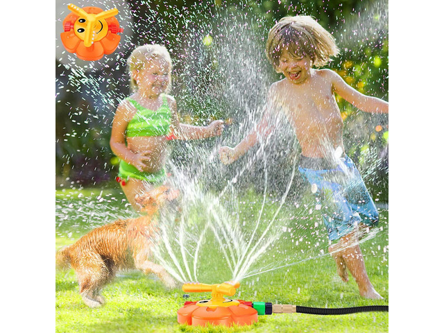 Water Sprinkler for Kids Toddlers Sprinklers with Roating Spray Nozzles Attaches Garden Water Hose Outdoor Play Outside Toys 3-4 Summer Backyard...