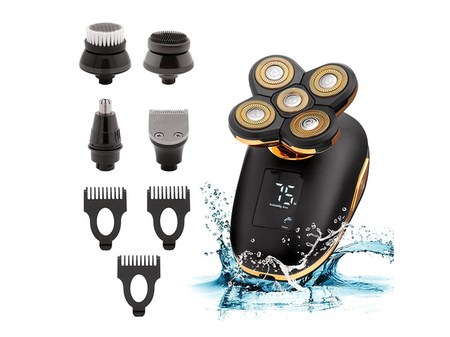 5 in 1 Electric Razor for Men and Women, USB Rechargeable and Waterproof Cordless Trimmer, Includes Rotating Bald Head Shaver, Nose Hair Trimmer,...
