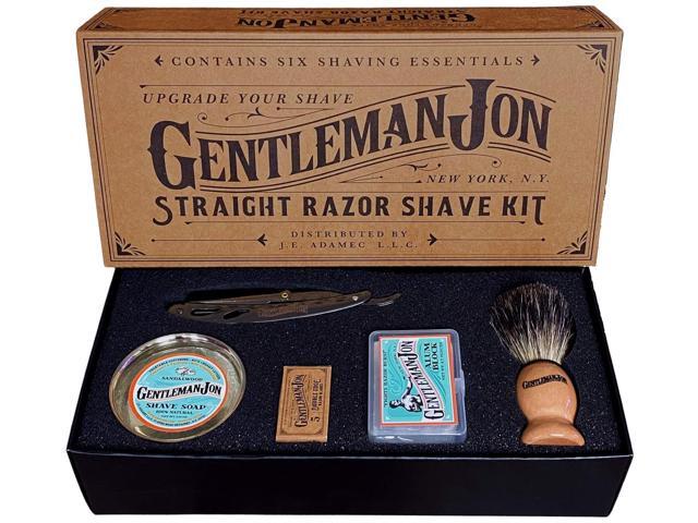 Straight Razor Shaving Kit Vintage Wet Shave Grooming Set for Men - Includes: Straight Edge Razor, Hair Shaving Brush, Alum Block, Shave Soap,...