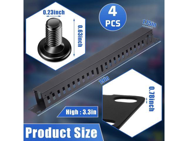 4 Pack 1U 19 Inch Cable Manager 24 Slot Horizontal Rack Mount Wire Management Server Rack Cable Management Metal Finger Duct Wire Organizer with...