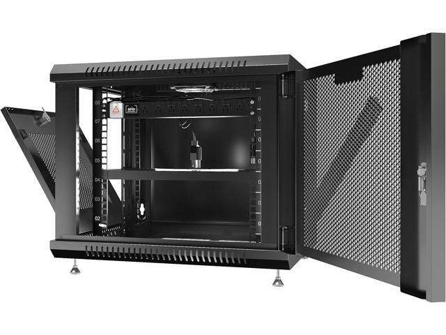 Sysracks - Server Rack - Wall Cabinet - Wall Mount Rack on Casters Locking Network Enclosure with Fans - Vented Door Audio Rack - Network Rack - 24...