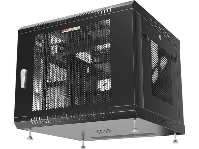 Sysracks - Server Rack - Wall Cabinet - Wall Mount Rack on Casters Locking Network Enclosure with Fans - Vented Door Audio Rack - Network Rack - 24...