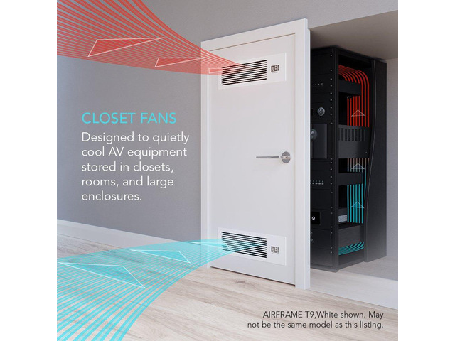 AC Infinity AIRFRAME T7 White, High-Airflow Cooling Fan System 17', Exhaust Airflow, for AV Equipment Rooms, Closets, and Enclosures