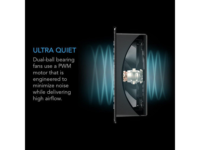 AC Infinity AIRFRAME T7 White, High-Airflow Cooling Fan System 17', Exhaust Airflow, for AV Equipment Rooms, Closets, and Enclosures