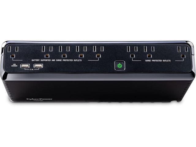 CyberPower SL700U Standby UPS System, 700VA/370W, 8 Outlets, Slim Profile, Black