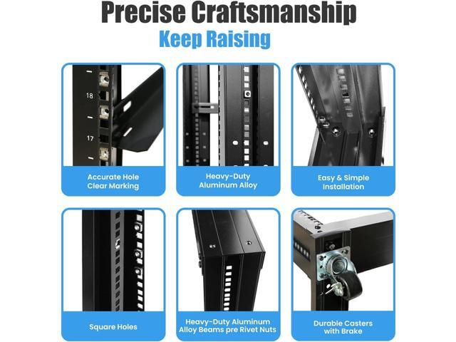 RAISING ELECTRONICS 4 Post Open Frame 19inch Server/Audio Steel Rack Aluminum (36U-31)