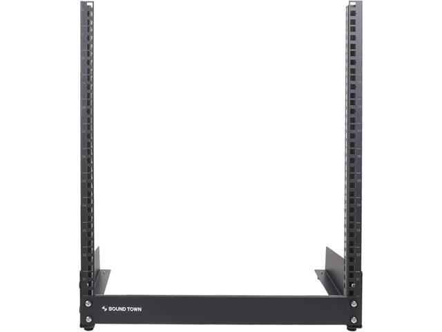 Sound Town 12U 2-Post Desktop Open-Frame Rack, for Audio/Video, Network Switches, Routers, Patch Panels (ST2PF-12LW)