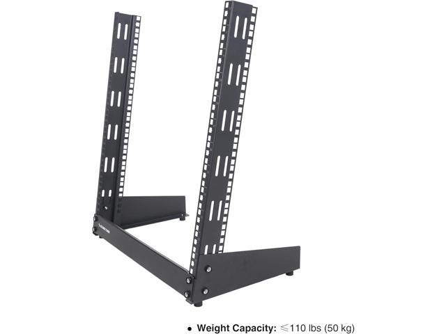 Sound Town 12U 2-Post Desktop Open-Frame Rack, for Audio/Video, Network Switches, Routers, Patch Panels (ST2PF-12LW)