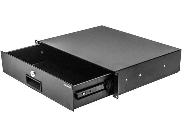 Navepoint Rack Mount Drawer for 19-Inch Server Cabinet Case Or DJ with Lock and Key 2U Black