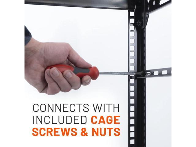 ECHOGEAR Rack Cable Management Tie Bar Kit - Includes 4X 1U Tie Bars, 24 Zip Ties, 8 Cage Nuts, & 8 Screws - Works with 19' Open Frame Racks &...