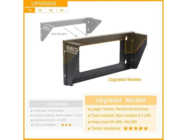 RIVECO 2U Wall Mount Rack for Network Reinforced Heavy Load 66-99 LBS Small Server Racks Vertical & Horizontal Mounting for 19 inches IT & Studio...