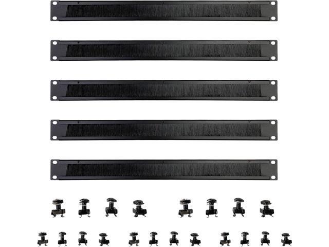 1U Brush Panel Disassembled Rack Mount Cable Management Panel, Horizontal Grommet Strip Server Rack for 19 Inch Rack or Network Cabinet-5Pack...