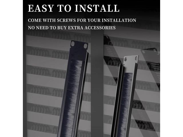 1U Brush Panel Disassembled Rack Mount Cable Management Panel, Horizontal Grommet Strip Server Rack for 19 Inch Rack or Network Cabinet-5Pack...