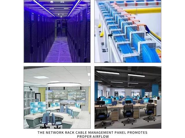 1U Brush Panel Disassembled Rack Mount Cable Management Panel, Horizontal Grommet Strip Server Rack for 19 Inch Rack or Network Cabinet-5Pack...
