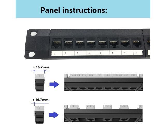 2 Pack of 24 Port Blank Keystone Patch Panel-1U Rackmount or Wall Mount UTP Patch Panel for Keystone Jacks-19-inch Multimeadia Patch Panel