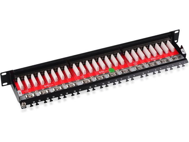 Cable Matters Rackmount or Wall Mount 24-Port Shielded RJ45 Patch Panel with Jack Shutter