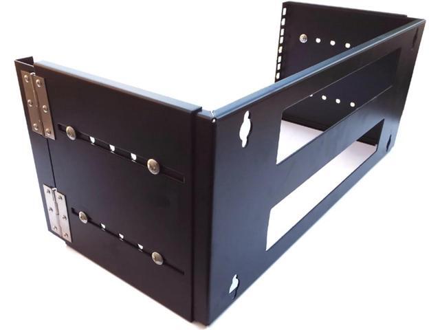 4U 19-Inch Hinged Extendable Wall Mount Bracket Network Equipment Rack - Black