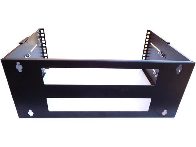 4U 19-Inch Hinged Extendable Wall Mount Bracket Network Equipment Rack - Black