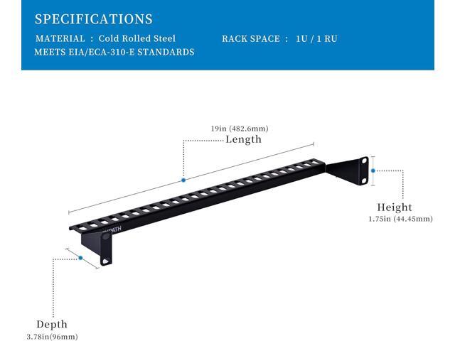 1U 19 Inch Server Rack Mount Cable Management Bracket Cross Bar