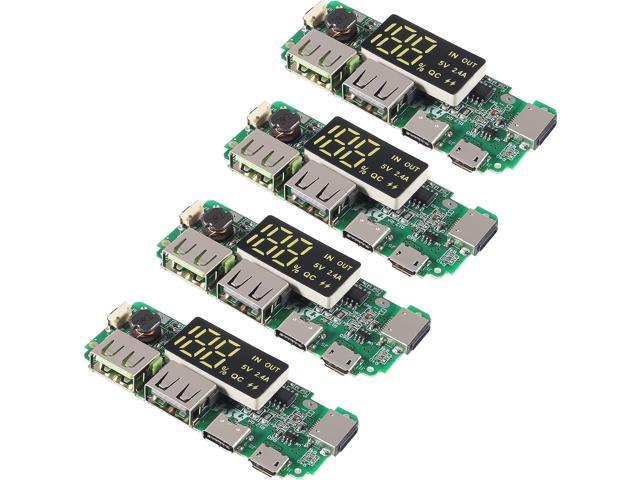 4pcs 18650 Charging Board Dual USB 5V 2.4A Mobile Power Bank Module 186 50 Lithium Battery Charger Board with Overcharge Overdischarge Short...