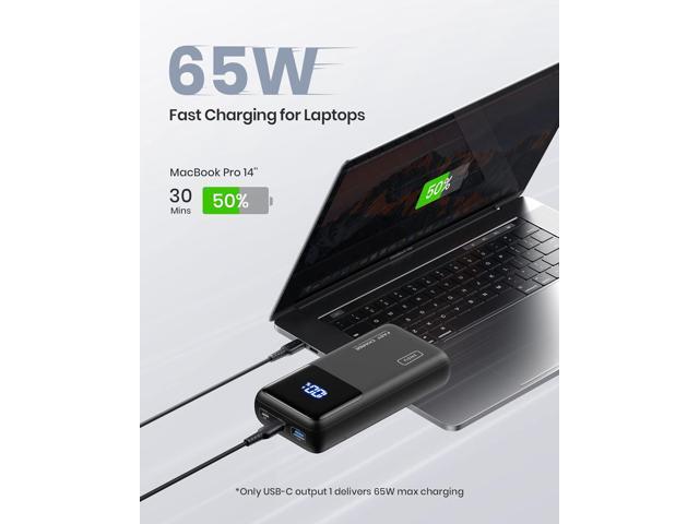 INIU Power Bank, 25000mAh 65W USB C Laptop Portable Charger, PD QC Fast Charging 3-Output External Battery Pack for Laptop MacBook Dell XPS iPad...