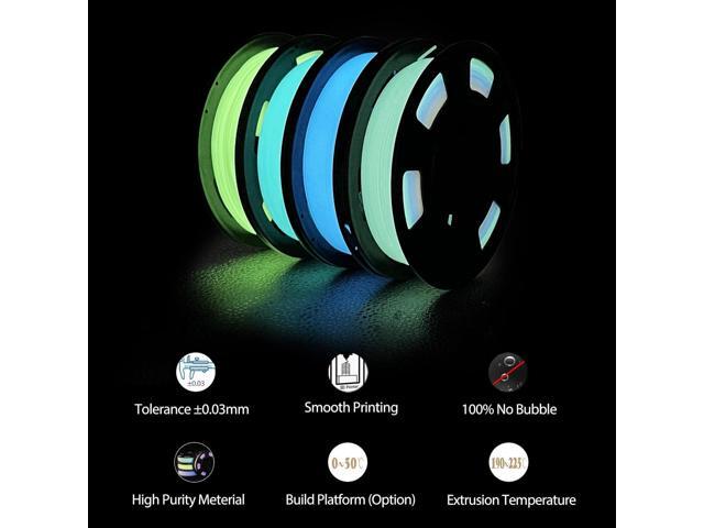 iSANMATE 3D Printer Filament Bundle, Glow in The Dark Filament Multicolor, Green, Blue and Blue-Green, PLA Filament 1.75 mm, Dimensional Accuracy...