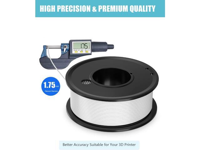 3D Printer Filament PLA 1.75mm 3-D Printing Materials 5 Colors Bundle Print Filiment 1.75 mm White Black Red Blue Purple Dimensional Accuracy...