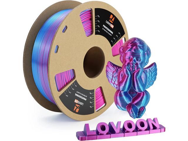 LOVOON 3D Printer Filament Dual Color Sky Blue and Rose Red, PLA Filament 1.75mm, 3D Printer Accessories Silk PLA Filament, Flexible and Stable PLA. photo