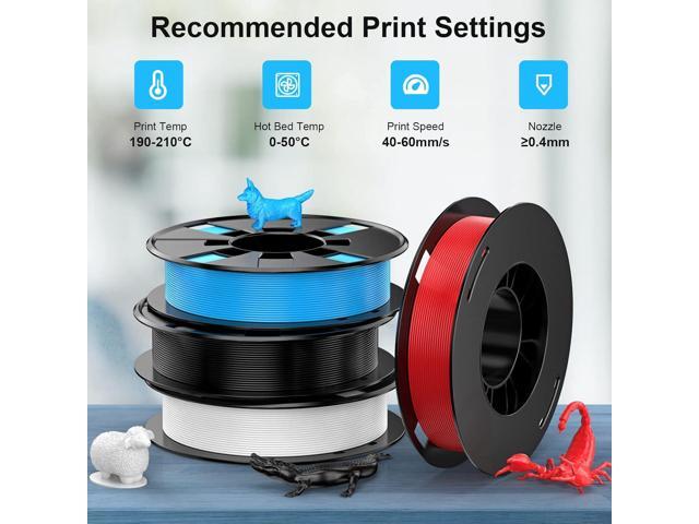 ENTINA 4 Colors PLA 3D Printer Filament for Tina 2, Dimensional Accuracy +/- 0.02mm, 1.75MM 200G 3D Printer Filament Bundle for 3D Printers