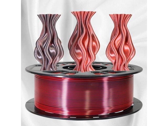 3D Printing Silk PLA Shiny Red Black 2 Colors in 1 Coextrusion 3D Filament, 1.75mm 1KG Dual Bicolor Double Colors 3D Printer Material Widely...